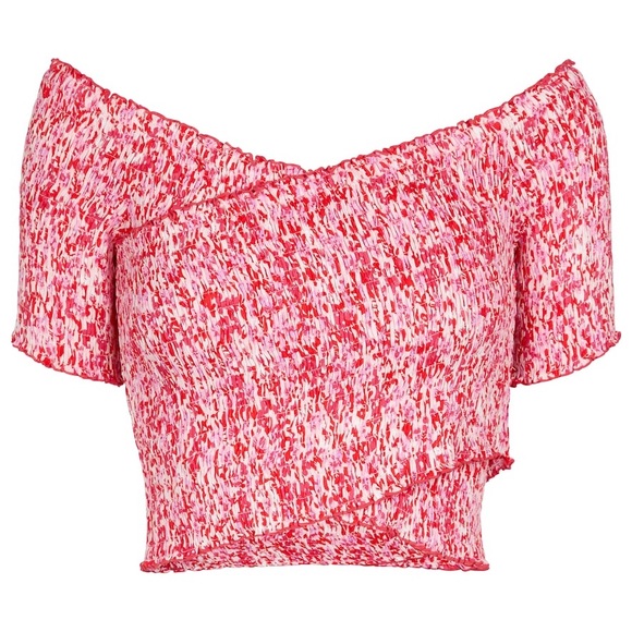 Poupette St. Barth Tops - POUPETTE ST BARTH
Soledad Off-the-shoulder Smocked Blouse In Pink Small